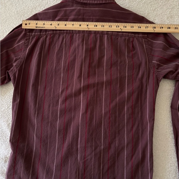 J Ferrar Burgundy Striped Button-Up Shirt - Picture 6 of 11